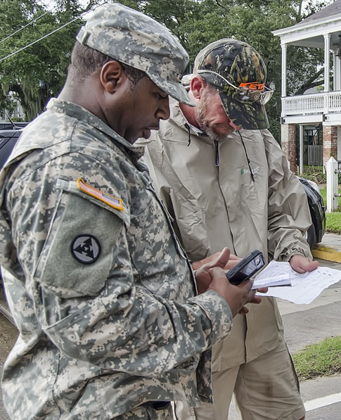 disaster relief logistics team on site